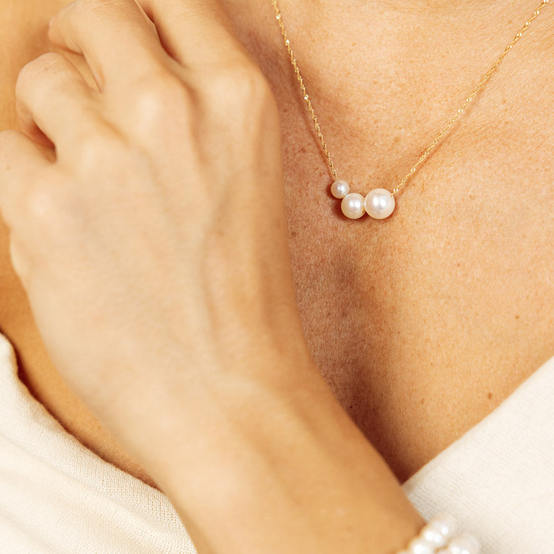 Süßwasser Halskette "Trio" - Calissi